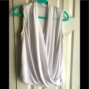 MNG Suit Collection White sleeveless tunic size Large